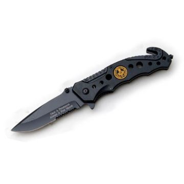 " Mason " Rescue Style Assist Knife 4.5" Closed Black